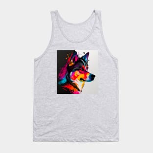 Siberian Husky Pop Art Design Tank Top